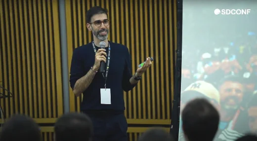 A photo from a talk, drop one in